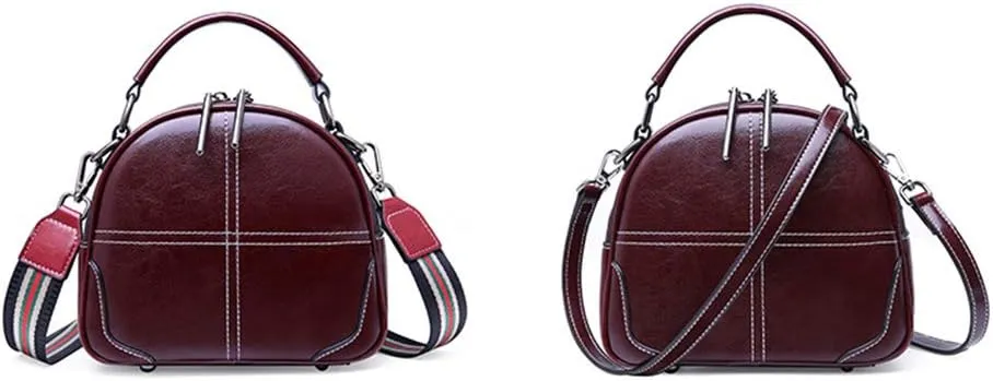 Women Leather Top Handle Satchel Bags Zipper Closure Cross-body Shoulder Purse for Daily