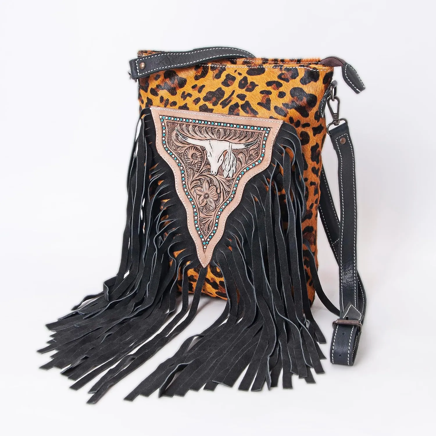 Women Natural Cowhide Leather Hand Bag With Adjustable Detachable Strap Leather Massenger Handbag