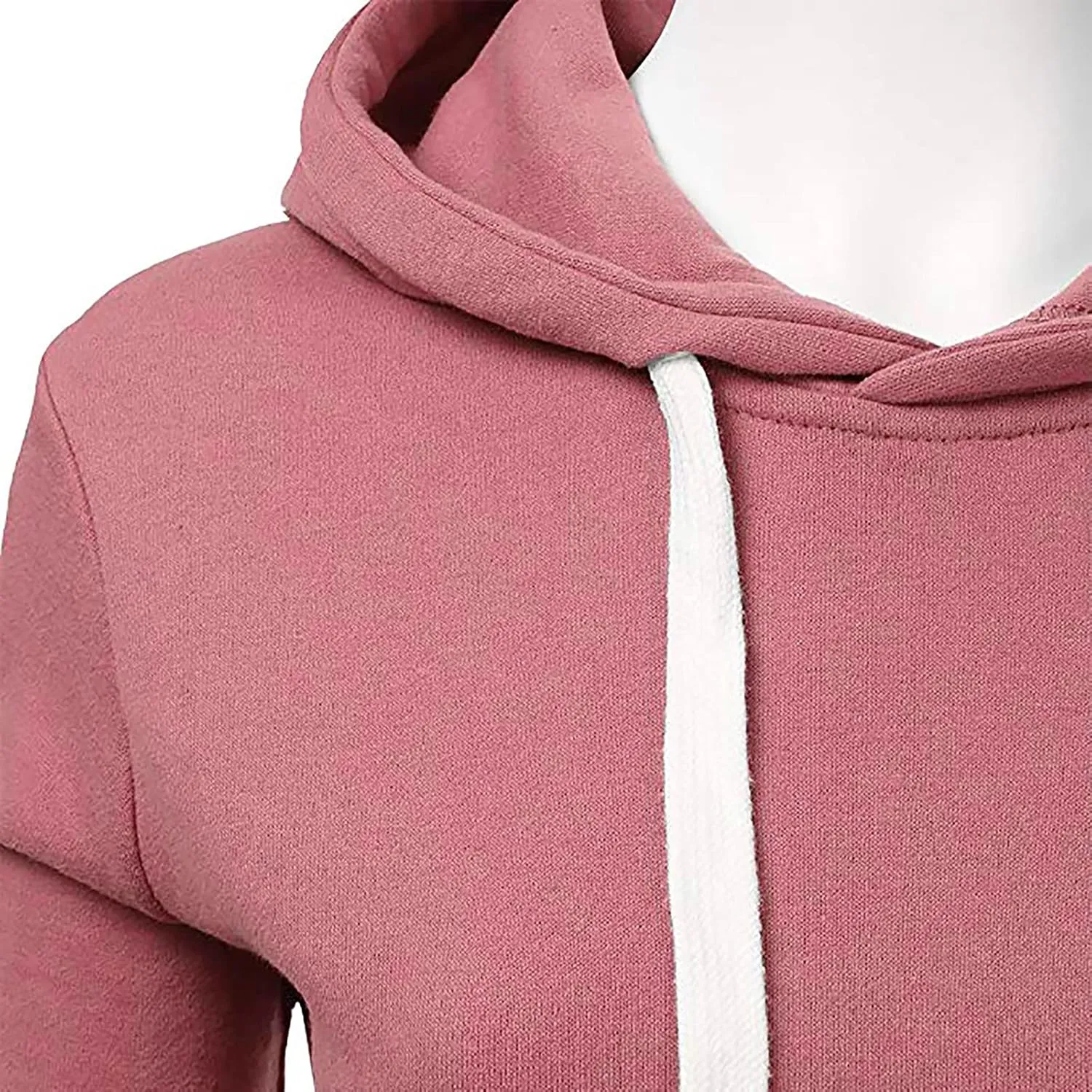 Women Solid Hooded Sweatshirts Long Sleeve Pocket Sweatshirt Slim Fit Pullover Tops Preppy Teen Girl Clothes