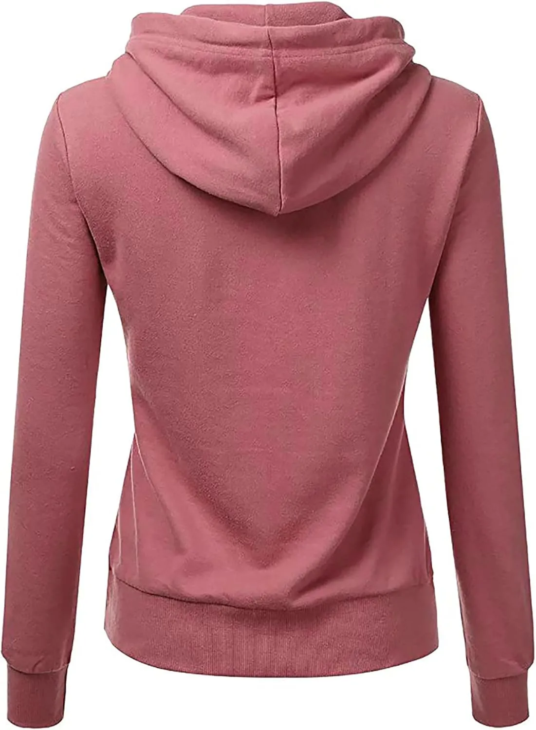 Women Solid Hooded Sweatshirts Long Sleeve Pocket Sweatshirt Slim Fit Pullover Tops Preppy Teen Girl Clothes