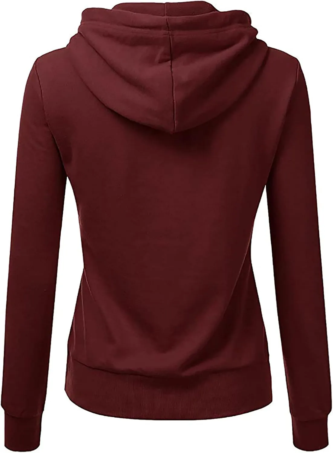 Women Solid Hooded Sweatshirts Long Sleeve Pocket Sweatshirt Slim Fit Pullover Tops Preppy Teen Girl Clothes