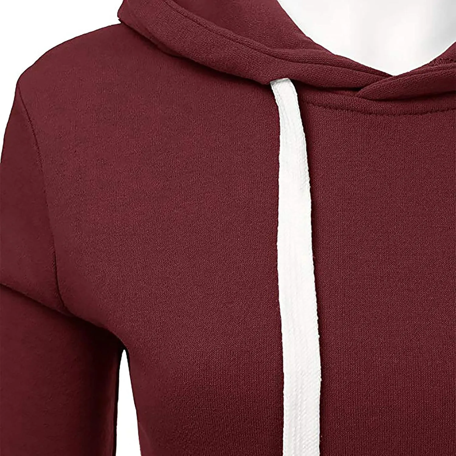 Women Solid Hooded Sweatshirts Long Sleeve Pocket Sweatshirt Slim Fit Pullover Tops Preppy Teen Girl Clothes
