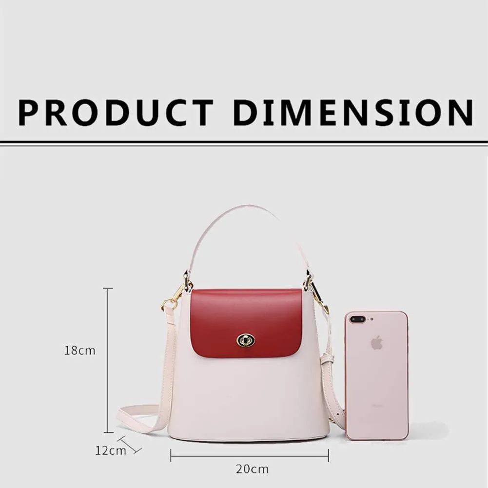 Women Top Handle Bucket Handbags Cross-body Mini Flap Bag Dress Shoulder Purse for Casual