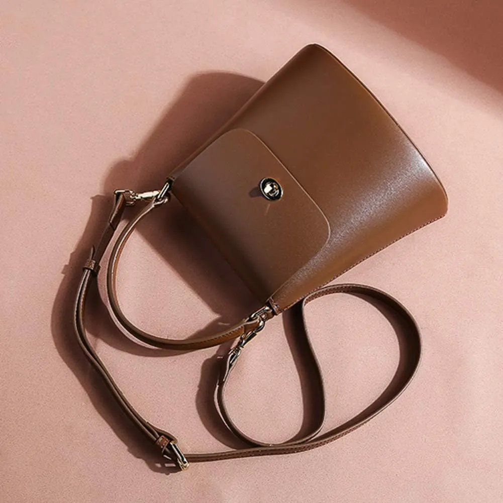 Women Top Handle Bucket Handbags Cross-body Mini Flap Bag Dress Shoulder Purse for Casual