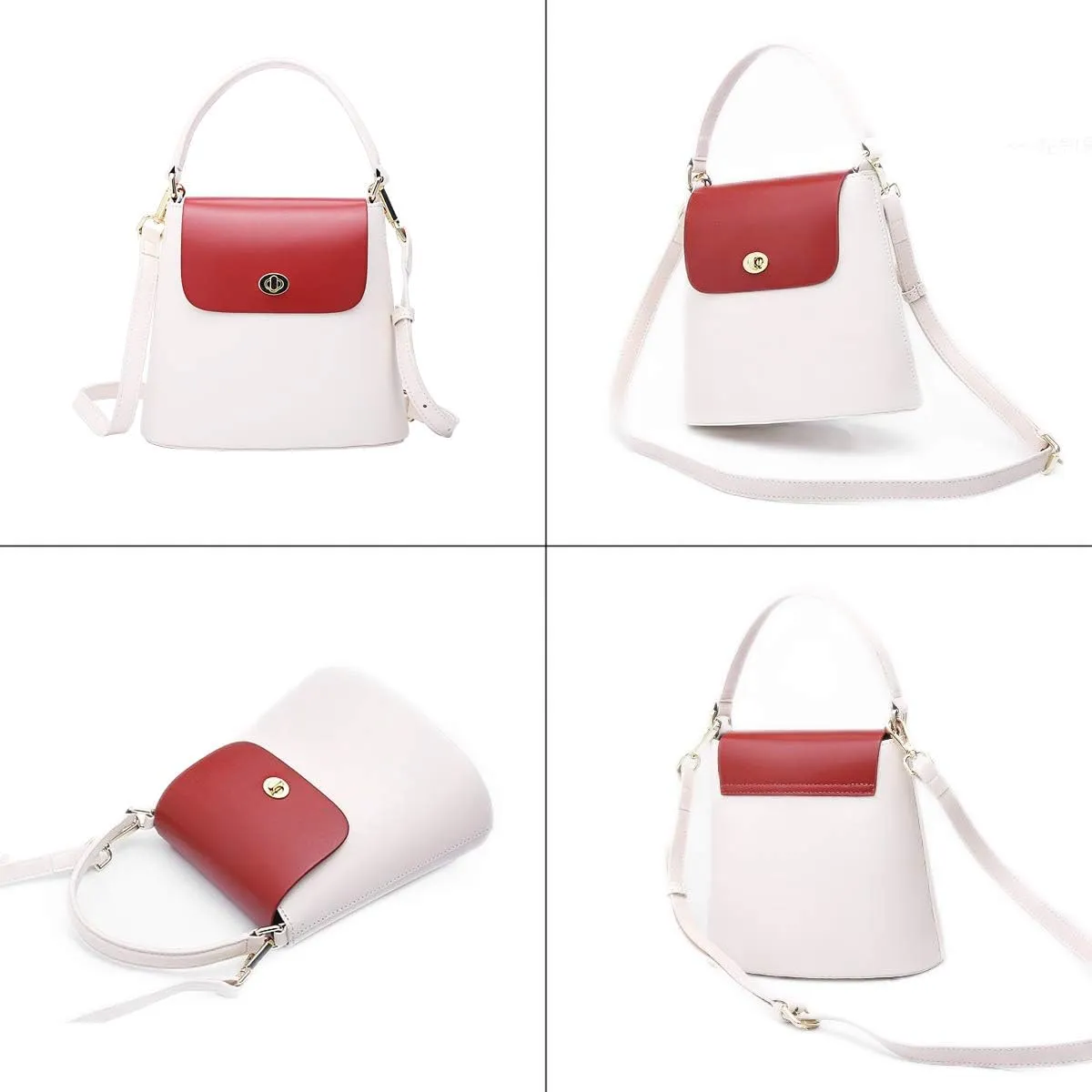 Women Top Handle Bucket Handbags Cross-body Mini Flap Bag Dress Shoulder Purse for Casual