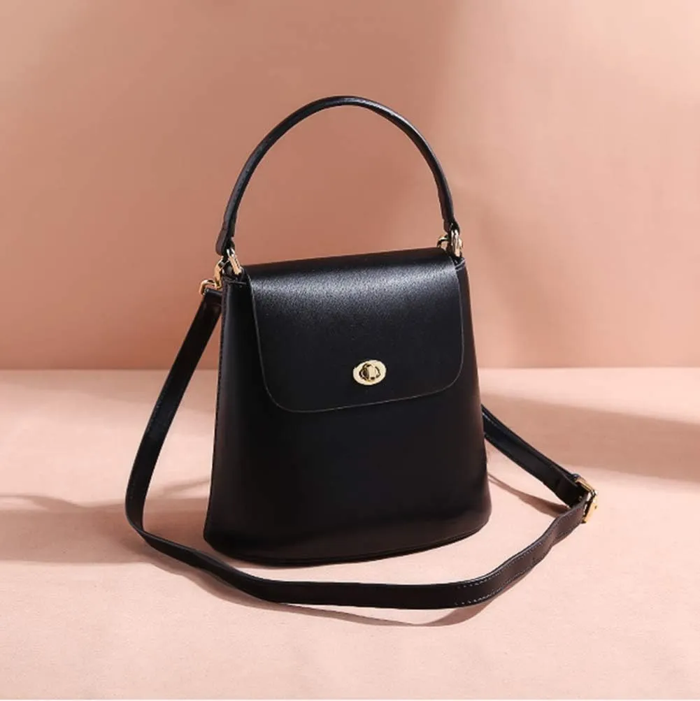 Women Top Handle Bucket Handbags Cross-body Mini Flap Bag Dress Shoulder Purse for Casual