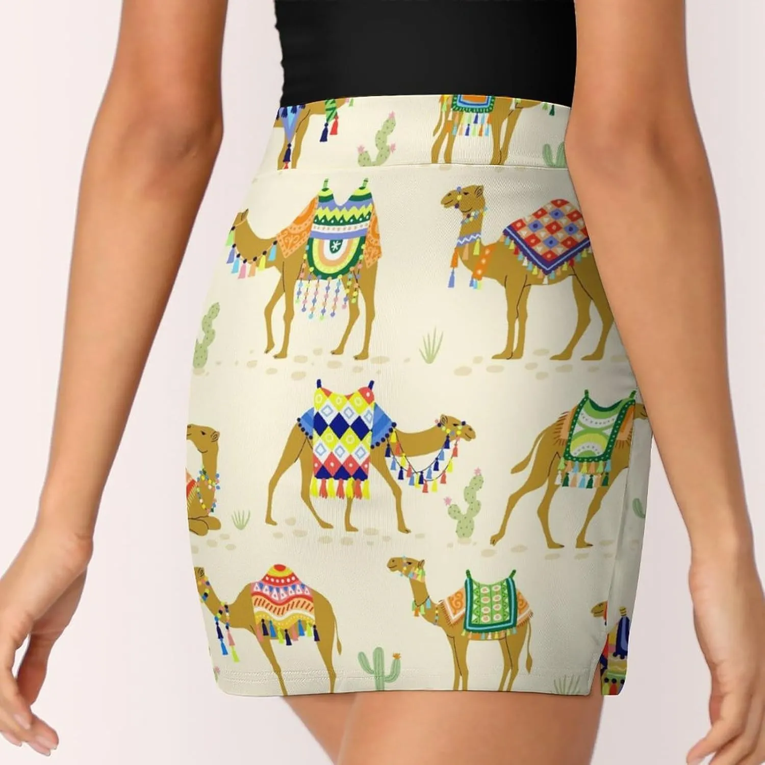 Women's Athletic Skirt Mini Elastic High Waist Yoga Workout Skorts with Inner Pocket Casual Wear
