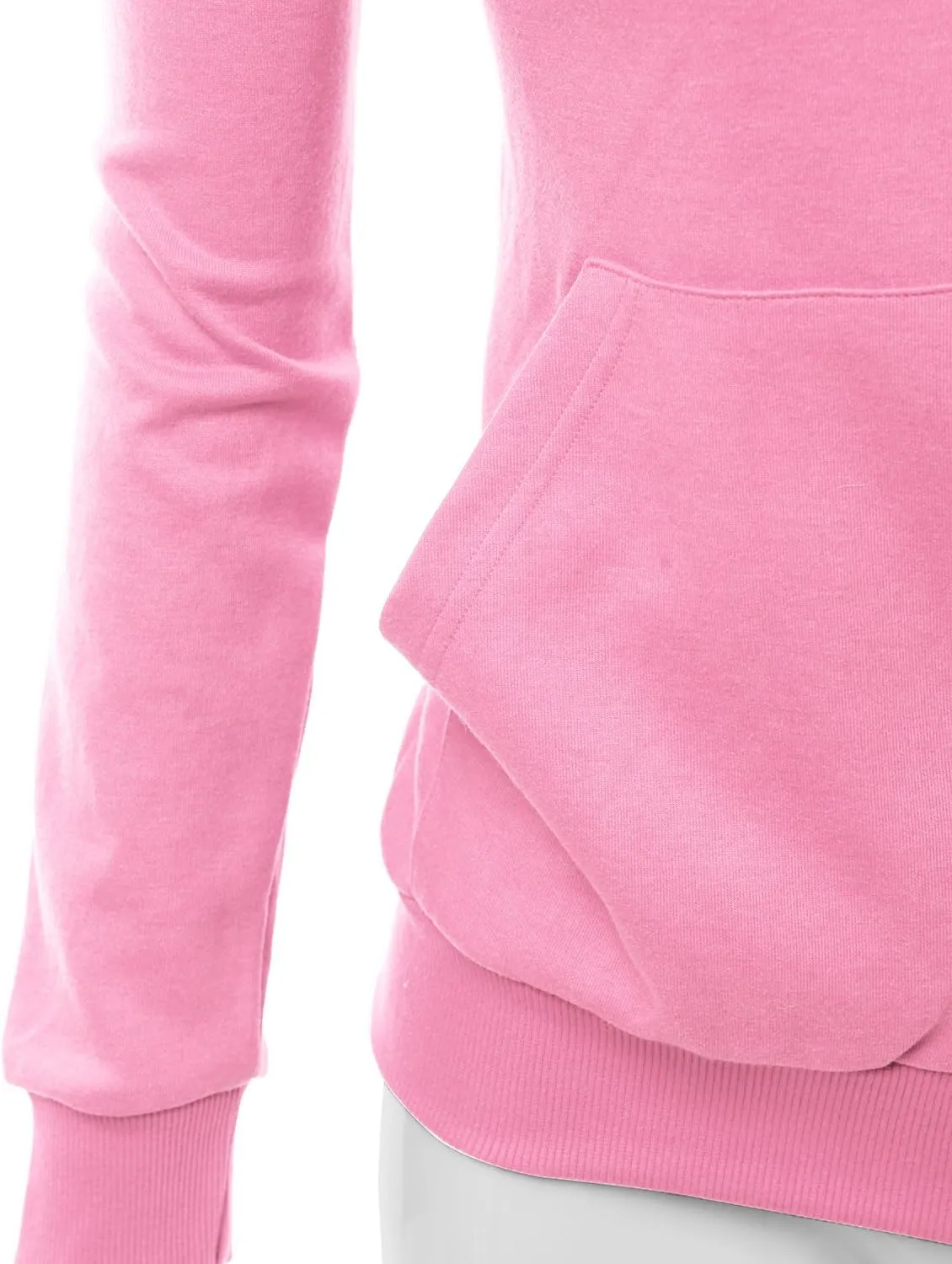 Women's Basic Long Sleeve Zip Up Hoodie in Colors