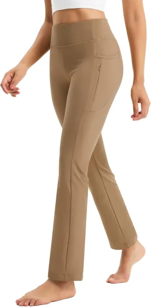 Women's Fleece Lined Pants Straight Leg Thermal Sweatpants Water Resistant Hiking Yoga Dress Pants Flare Leggings