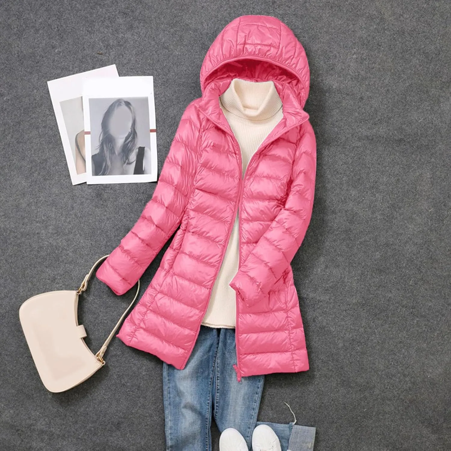 Women's Long Winter Puffer Coat Warm Packable Maxi Down Jacket Removable Hood Parka Winter Coat