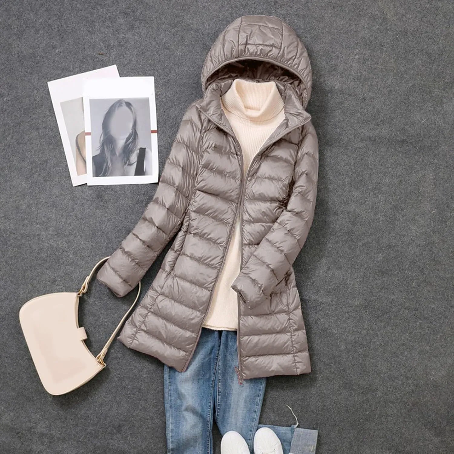 Women's Long Winter Puffer Coat Warm Packable Maxi Down Jacket Removable Hood Parka Winter Coat