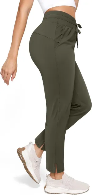 Women's Pants with Deep Pockets, 7/8 Stretch Ankle Sweatpants for Golf, Athletic, Lounge, Travel, Work