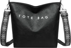 Women's PVC Tote Bag Guitar Strap Crossbody Shoulder Bag Large Work College Daily Kraft Paper Handbag