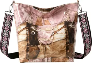 Women's PVC Tote Bag Guitar Strap Crossbody Shoulder Bag Large Work College Daily Kraft Paper Handbag