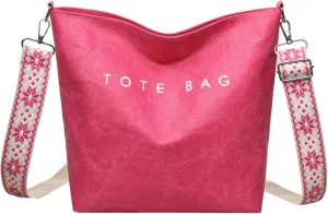 Women's PVC Tote Bag Guitar Strap Crossbody Shoulder Bag Large Work College Daily Kraft Paper Handbag