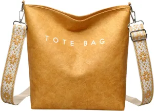 Women's PVC Tote Bag Guitar Strap Crossbody Shoulder Bag Large Work College Daily Kraft Paper Handbag