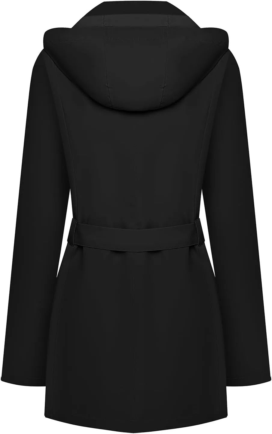 Womens Rain Jacket with Hood, Long Rain Coat for Women Waterproof Trench Coat Lined Windbreaker Fall Jacket