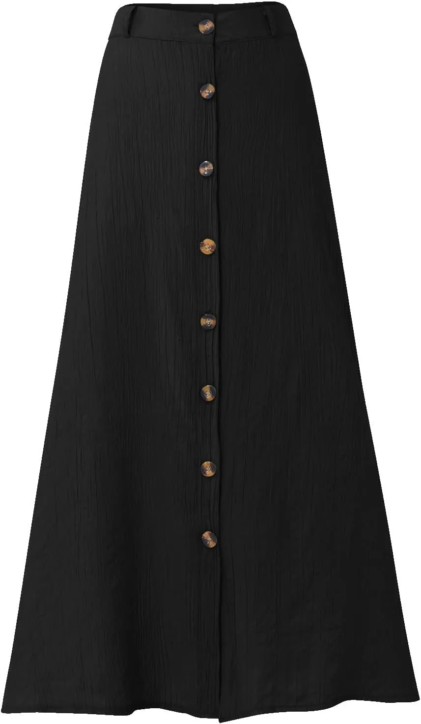 Womens Skirts Midi Length,Fashion Button Slit A-line Hip-Covering Mid-Waist Skirt Slim Elegant Flowing Skirts 2024