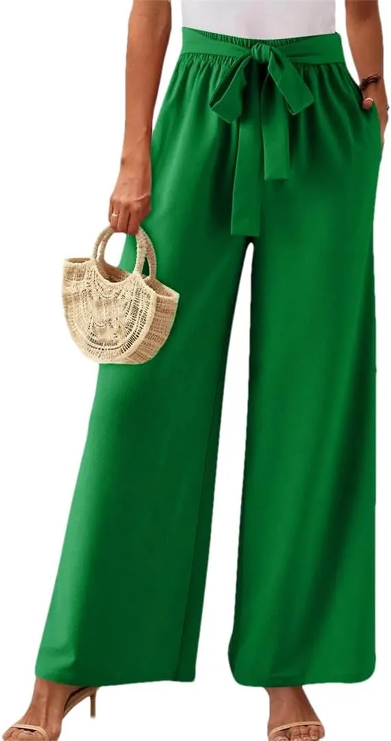 Women's Solid Color High Waisted Drawstring Pocket Casual Pants Dance Harem Pants