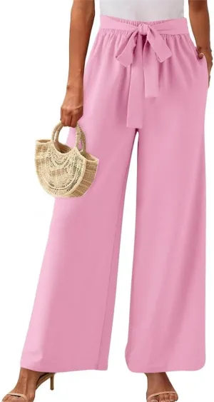 Women's Solid Color High Waisted Drawstring Pocket Casual Pants Dance Harem Pants