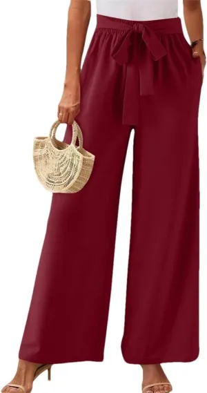 Women's Solid Color High Waisted Drawstring Pocket Casual Pants Dance Harem Pants