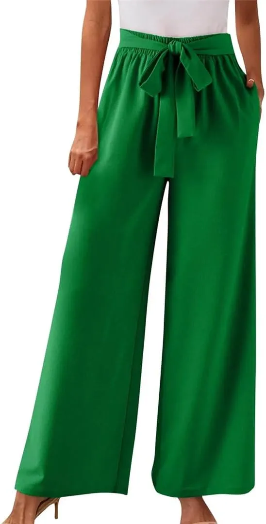 Women's Solid Color High Waisted Drawstring Pocket Casual Pants Dance Harem Pants