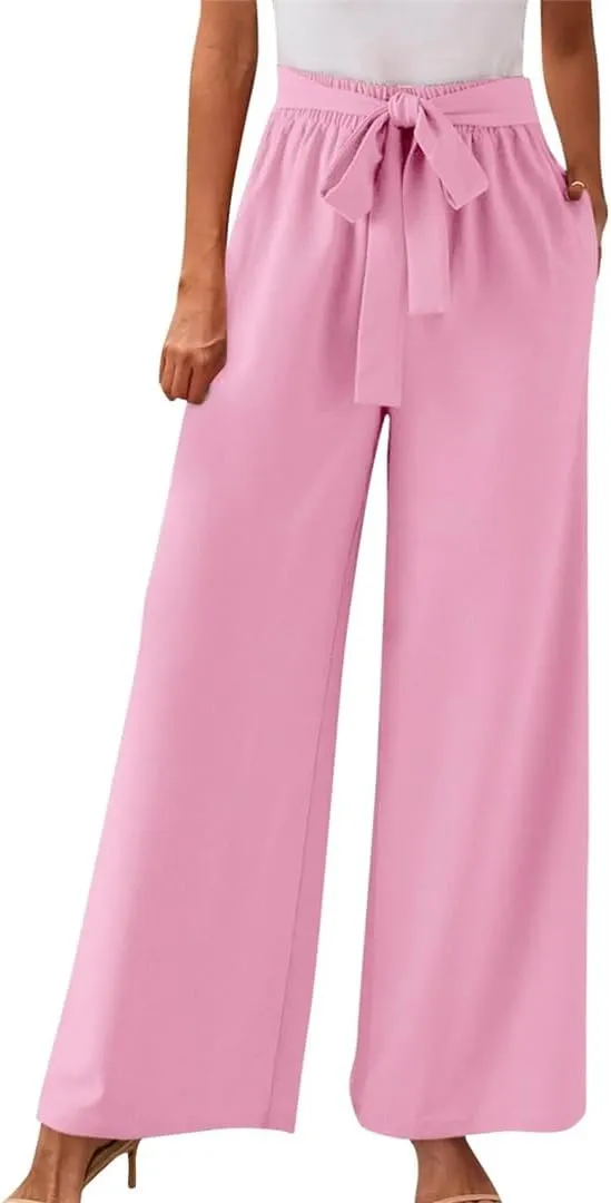 Women's Solid Color High Waisted Drawstring Pocket Casual Pants Dance Harem Pants