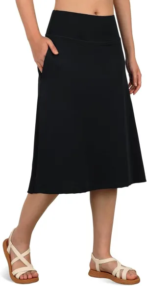 Women's Swim Skirts with Leggings 26" Midi Length Modest Long Skirted Bottom Swimwear with Zipper Pockets