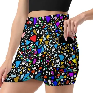 Women's Tennis Skirt Anti-Peek Workout Skorts with Built-in Shorts Pocket for Gym Golf Running