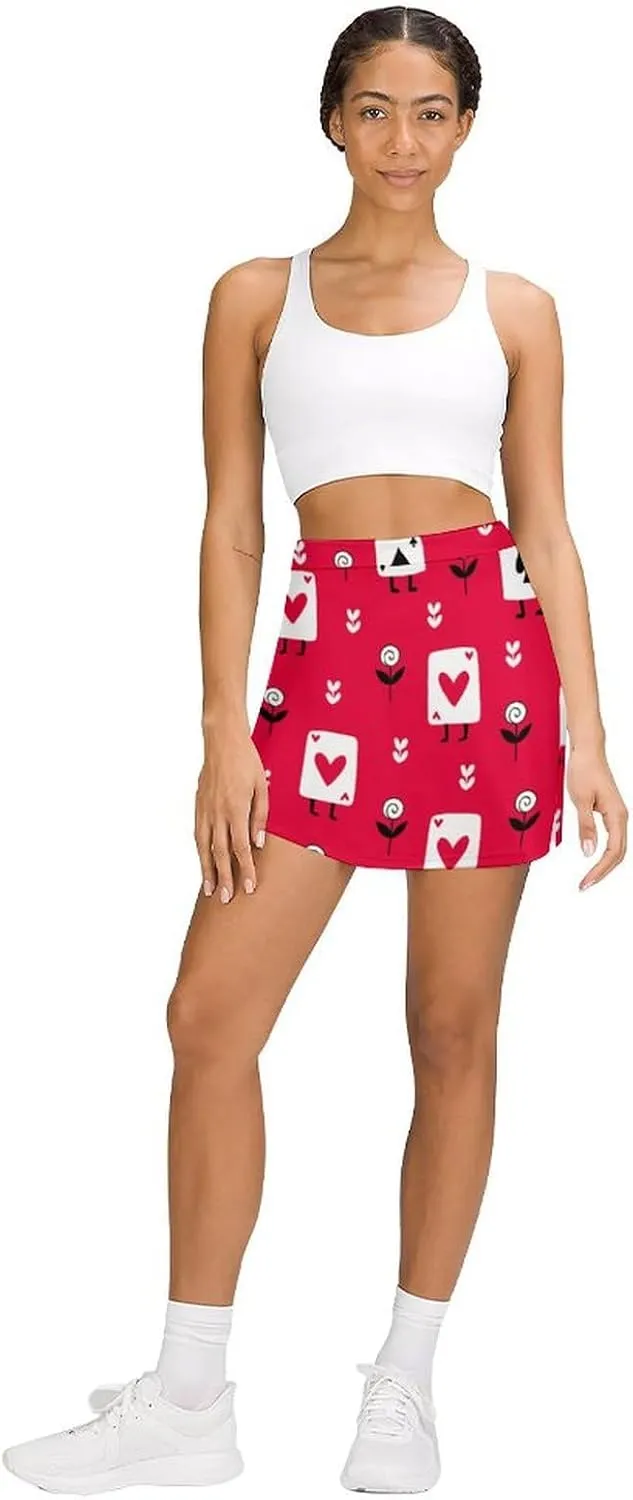 Women's Tennis Skirt Anti-Peek Workout Skorts with Built-in Shorts Pocket for Gym Golf Running