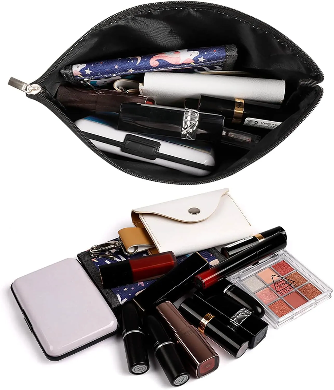 Women's Tote Handbags Small Makeup Bag Large Capacity Portable Cosmetic Bag Storage Organizer Purse Everyday Use Lightweight Waterproof Travel Bag (Tennis Rackets Balls Art)