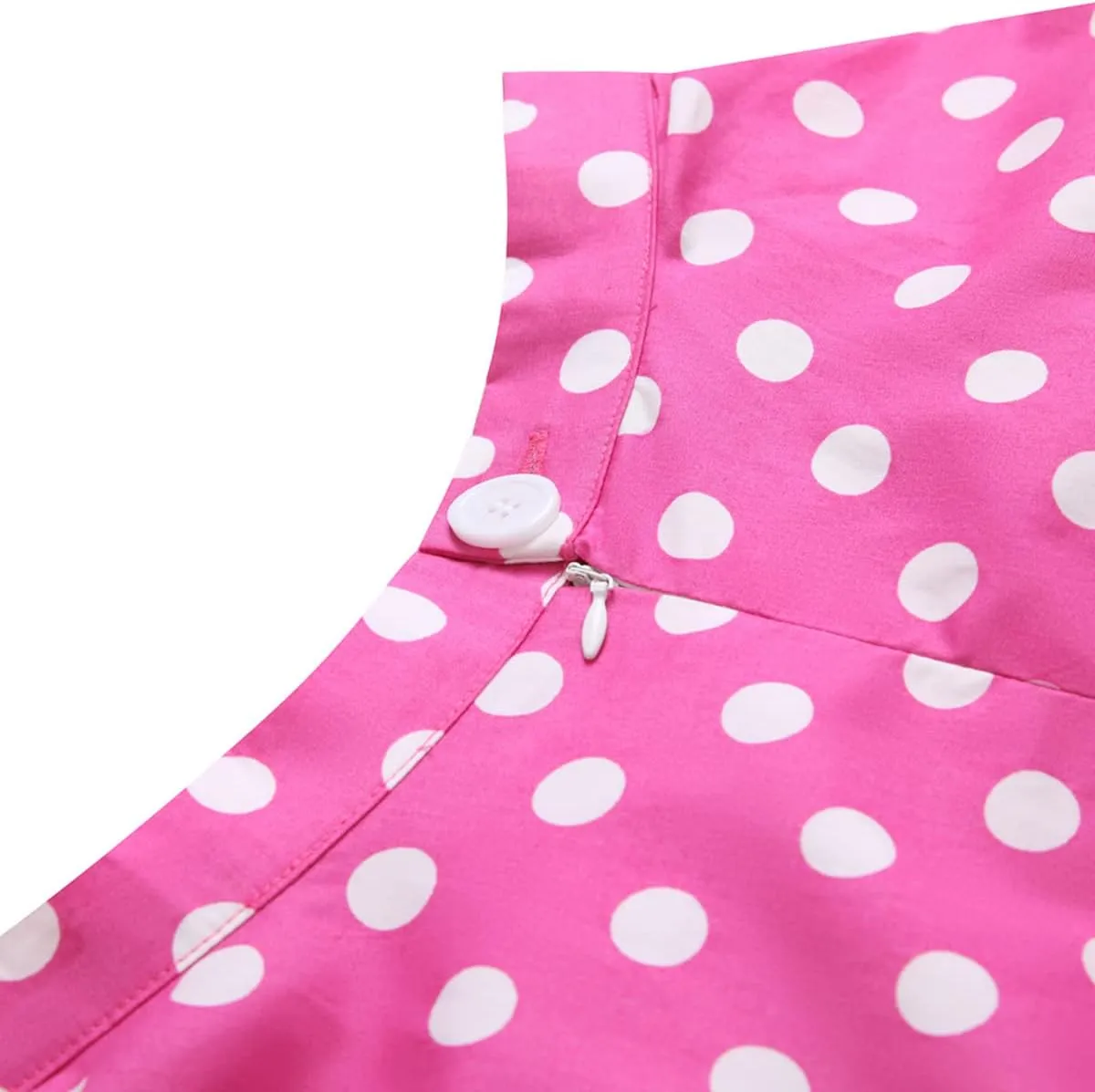 Women's Vintage Pleated Polka Dots Printed Basic A-line Swing Midi Skirt