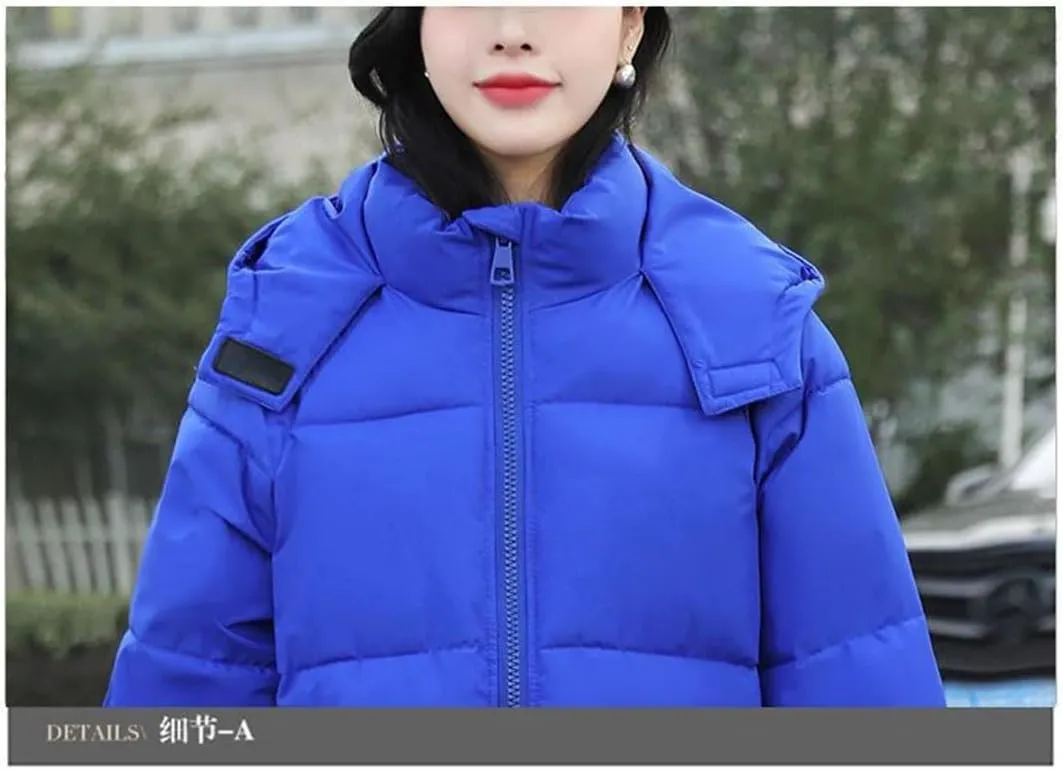 Womens Winter Jacket Long Warm Down Coat Hooded Puffer Parkas Cotton Padded Coat