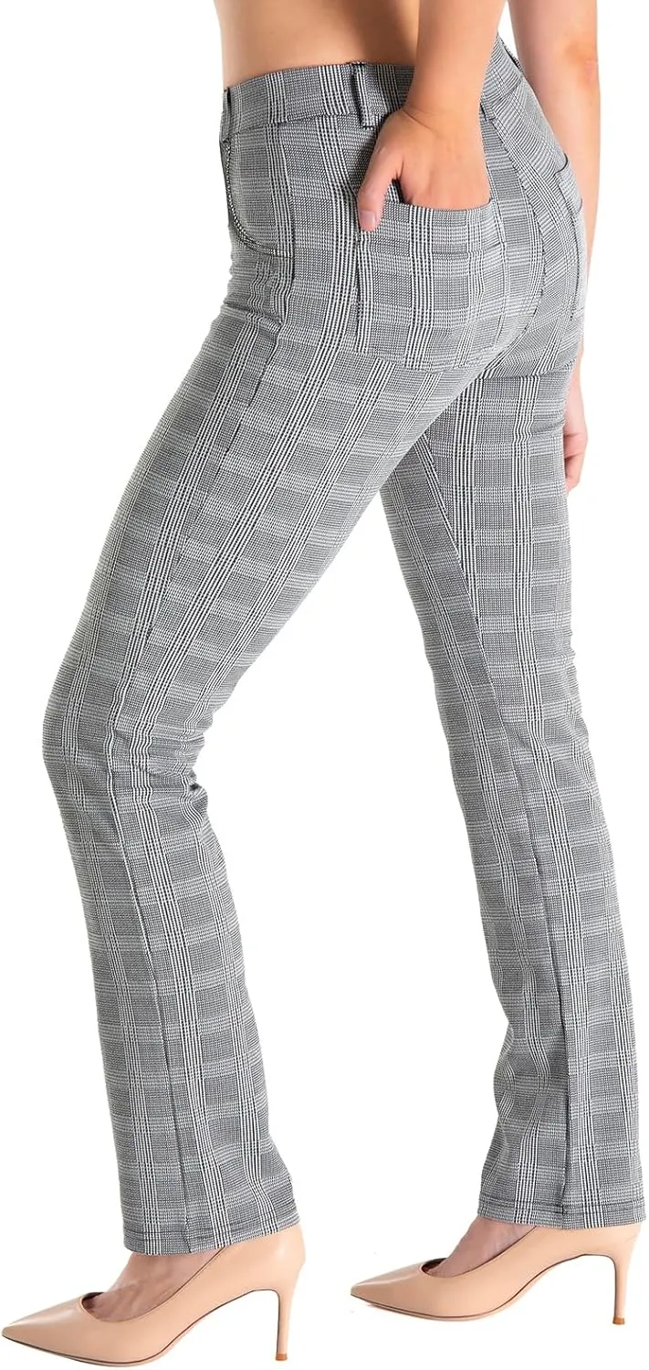 Yogipace,Belt Loops,Women's Petite/Regular/Tall Straight Leg Yoga Dress Pants